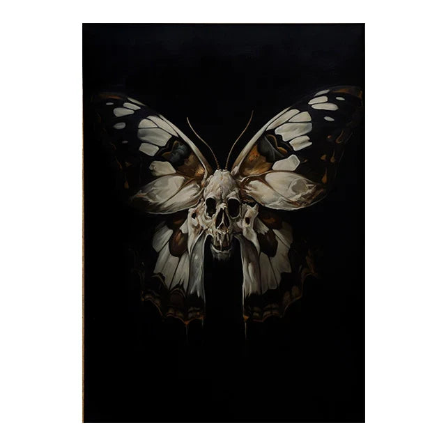 Retro Crow Witch Bat Skull Dark Academia Gothic Victorian Style Wall Art Canvas Painting Poster Print Halloween Gifts Room Decor