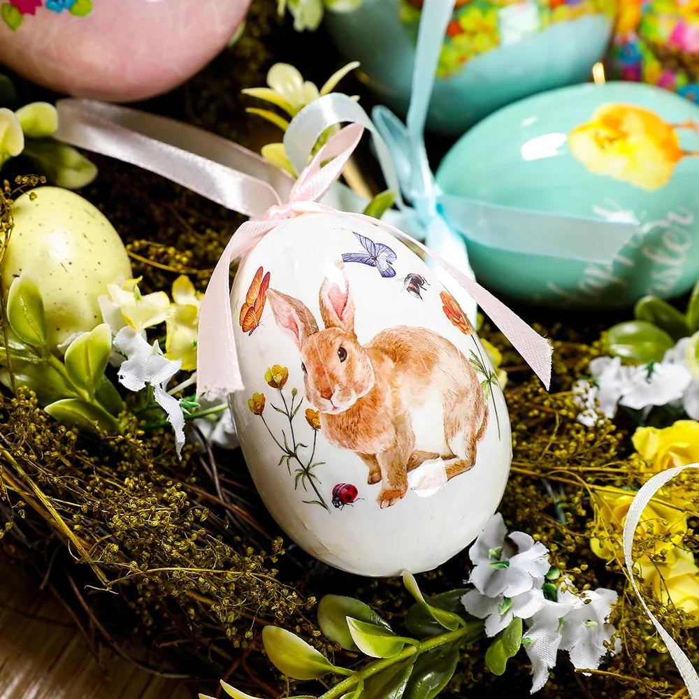 6 Pcs Easter Eggs Bunny Easter Decoration Basket 7 Cm Foam Eggs Home Decor Festoons Hen Party Room Deco Easter Decoration 2024
