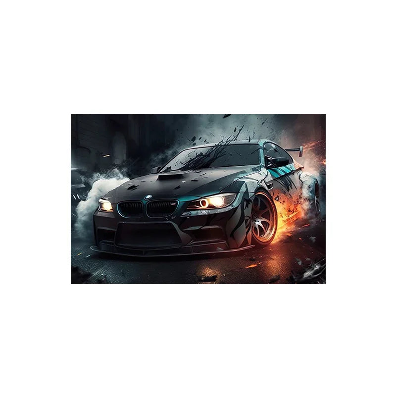 Luxury Racing Car Graffiti E30 Sports Car, Wall Art, HD Canvas Printing Poster, Home, Living Room, Room Decor Supplies