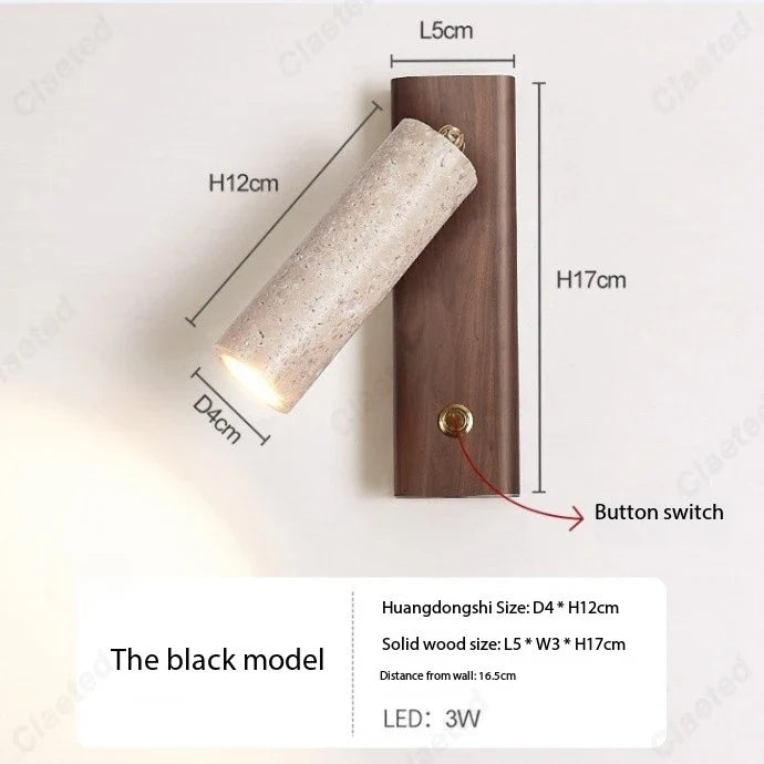 New LED Yellow Cave Stone Wall Lamp with Switch Adjustable Angle Home Living Room Bedroom Bedside Decorative Lighting Lamps
