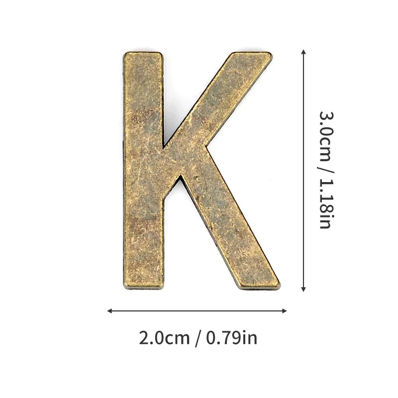 Metal Self Adhesive House Number English Alphabet Letters for Apartment Room Door Plate Table Mailbox Number Stickers 3*2cm