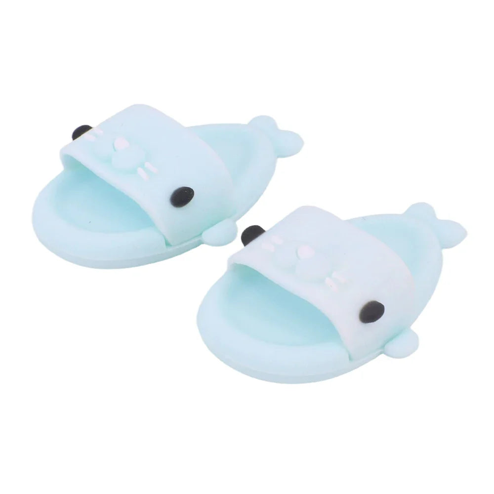 For Labubu Doll Clothes Swimsuit Cute Shark Slippers 15-17Cm Plush Doll Glasses Straw Hat,For labubu Accessories Holiday Gifts