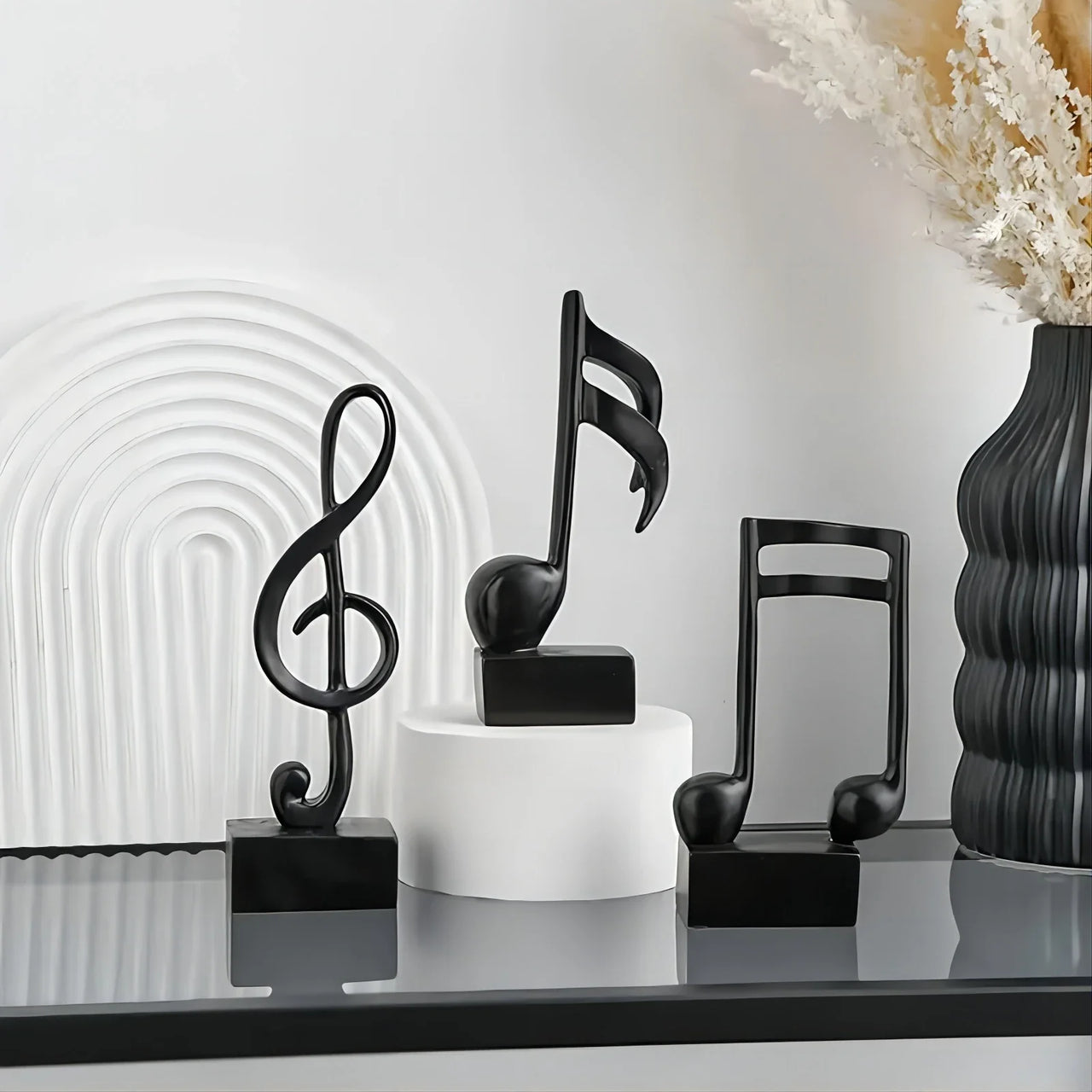 3 Piece Set of Music Note Decorations, Gifts, Music Statues, Modern Statues, Sculptures, Table Centerpieces, Crafts, Golden 。