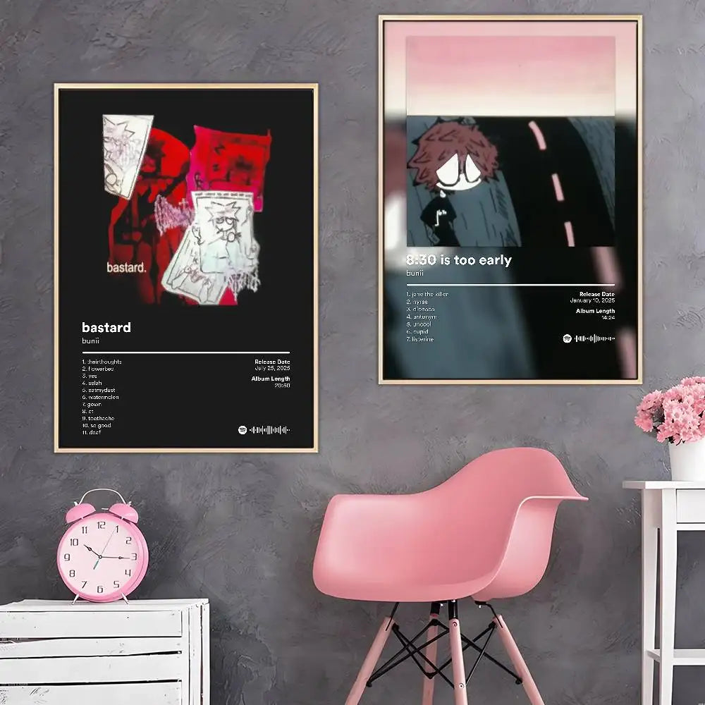 Bunii Music Album Poster HD Art Sticky Wall Waterproof Home Living Room Bar Decoration