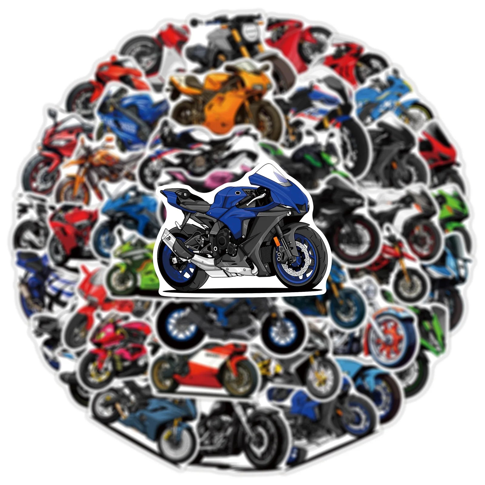50/100PCS Cartoon Motorcycle Graffiti Stickers Decorative Luggage Notebook Car Waterproof Stationery Stickers