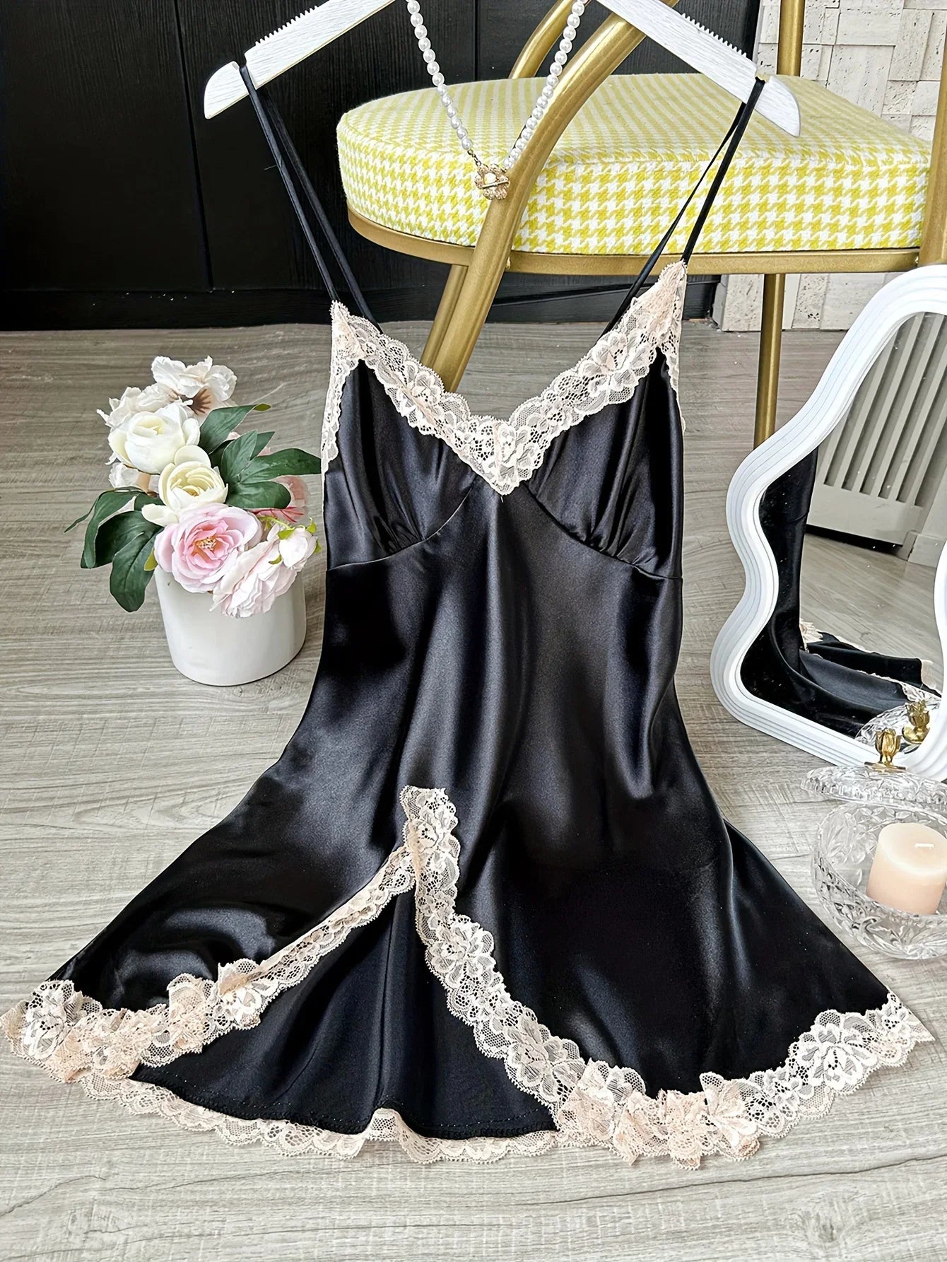 Women's Sexy Nightdress Comfortable Two-Piece Lace Pajama Set for Sleepwear Two-piece