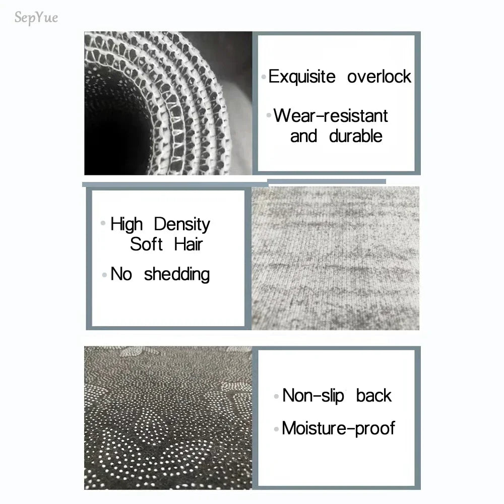 VIKAMA Luxury Casual Gaming Room Carpet Quiet Bedroom Office Chair Floor Mat Anti-Slip Male Dormitory Carpet Home Decoration