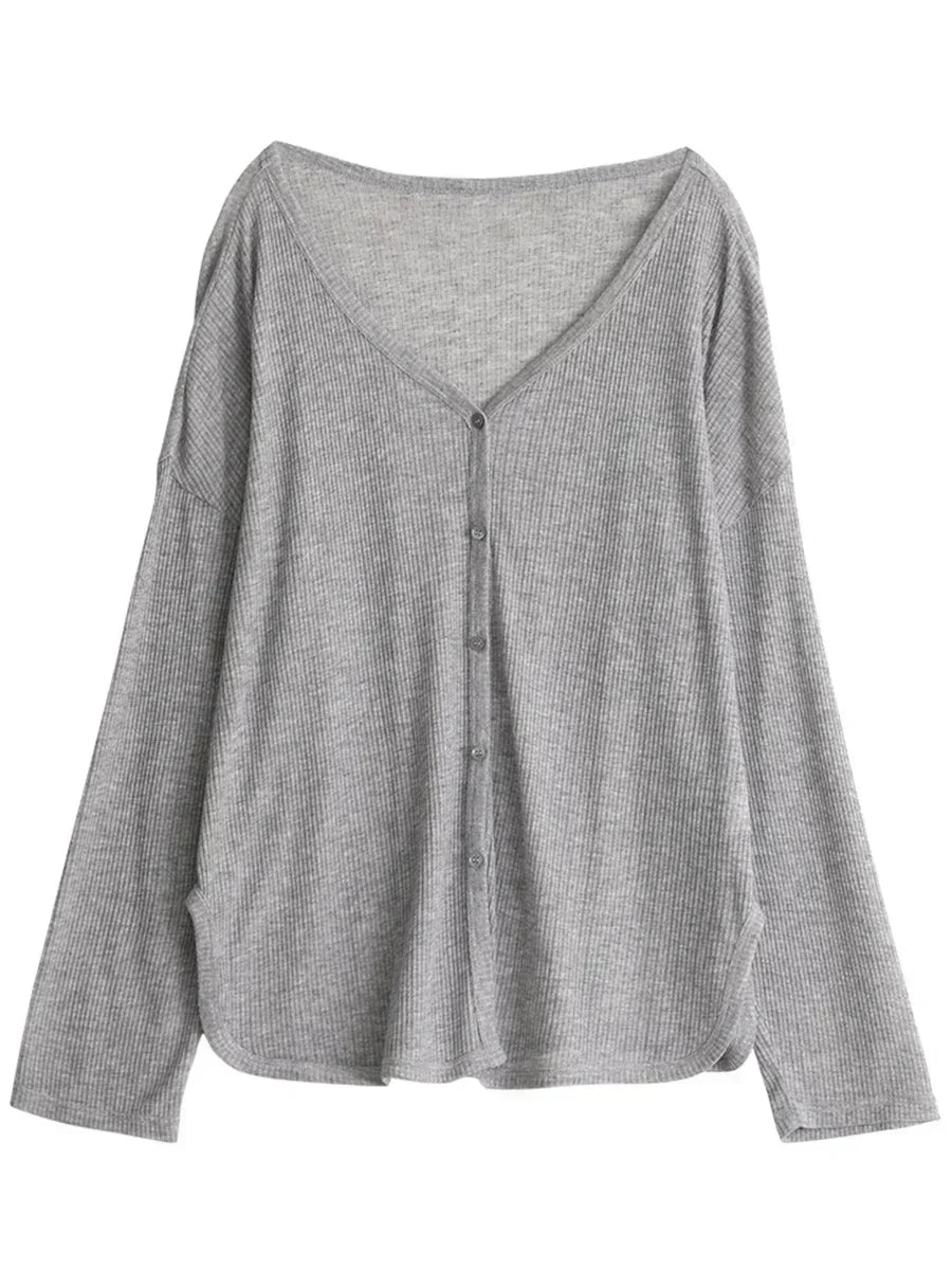 CHIC VEN Women's Cardigan New V-neck Long Sleeved Female Shirt Female Jumpers Sun Protection Woman Top Spring Summer 2026