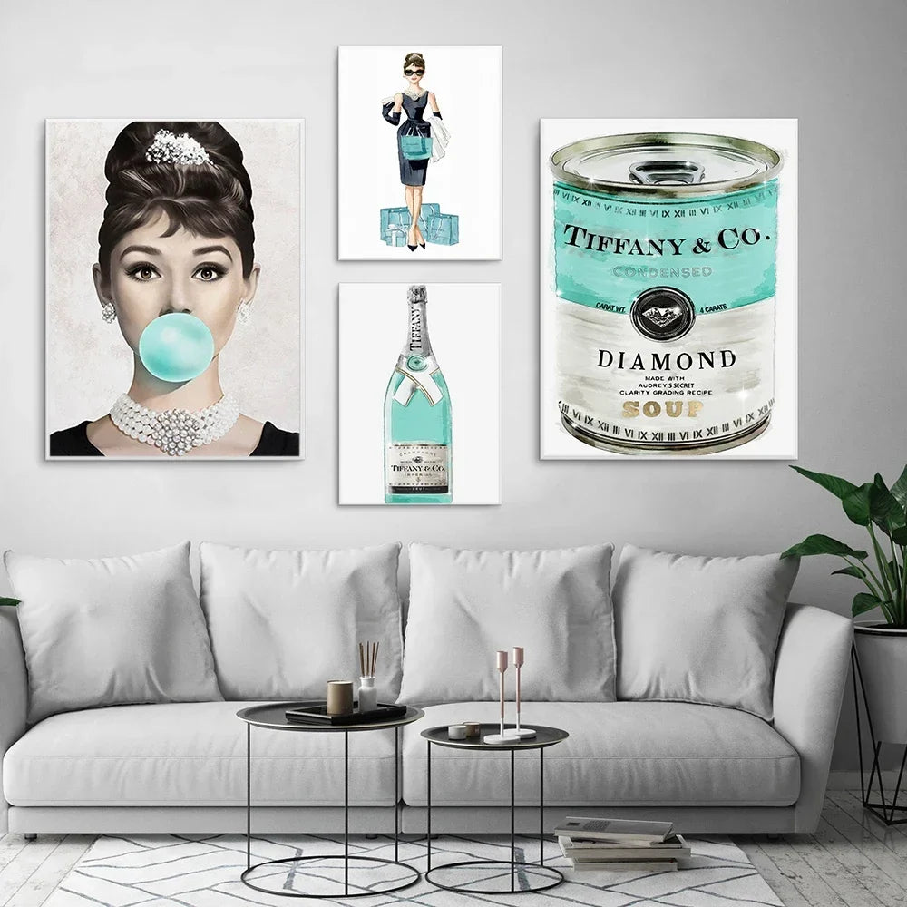 Breakfast At Tiffany's Posters And Prints Nordic Poster Audrey Hepburn Wall Art Canvas Painting Fashion Wall Pictures For Room