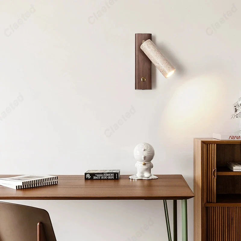 New LED Yellow Cave Stone Wall Lamp with Switch Adjustable Angle Home Living Room Bedroom Bedside Decorative Lighting Lamps