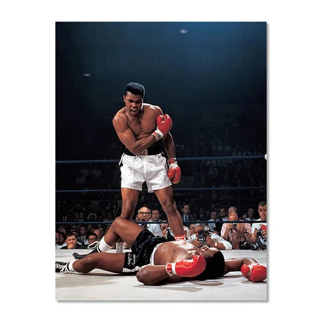 World Boxing Champion Ali Classic Scene Wall Art Poster Boxer Tyson Mural Modern Home Decor Perfect for Living Room Decor