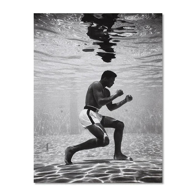 World Boxing Champion Ali Classic Scene Wall Art Poster Boxer Tyson Mural Modern Home Decor Perfect for Living Room Decor
