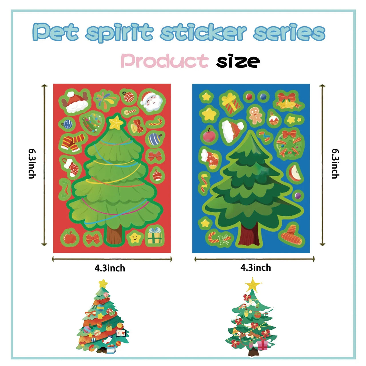 8/16/24PCS Toy Puzzle Stickers Christmas Tree Make a Face Stickers DIY Handicrafts Waterproof Stationery Stickers