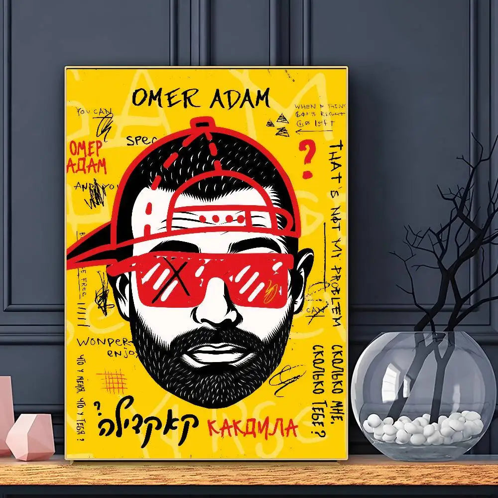Singer Omer Adam Poster HD Art Sticky Wall Waterproof Home Living Room Bar Decoration