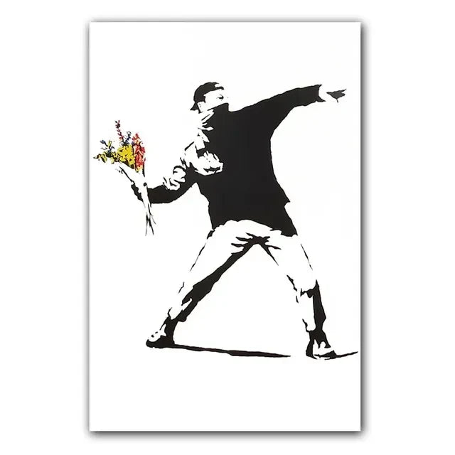 Girl and Red Balloon Banksy Art Nordic Characters Canvas Painting  Mural  Poster Living Room Bedroom Bar Home Decoration