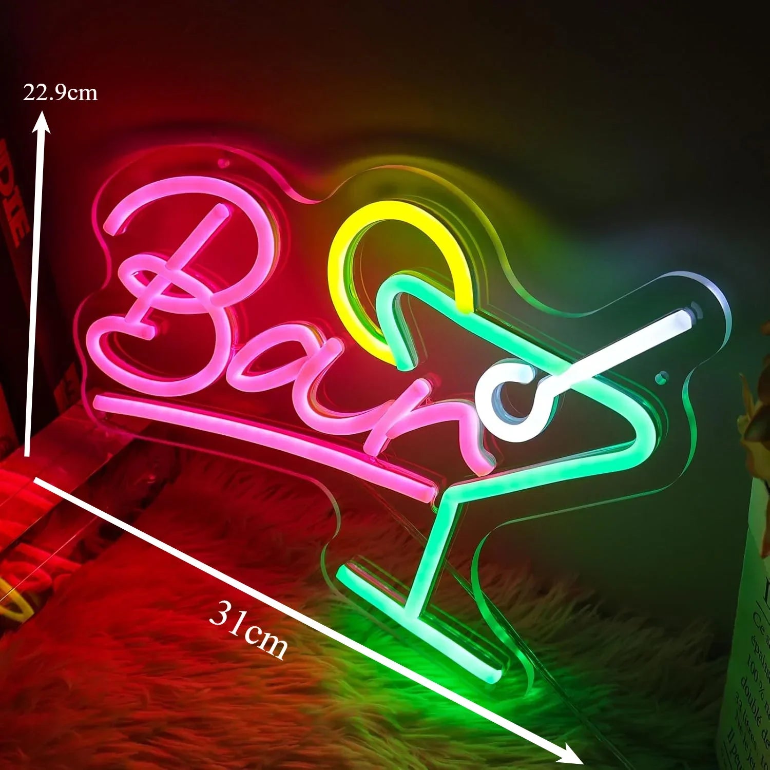 Bar Neon Sign LED Neon Lights Sign USB Powered Wall Decor for Bar Cart Party Club Man Cave Cocktail Bar Gift for Friend