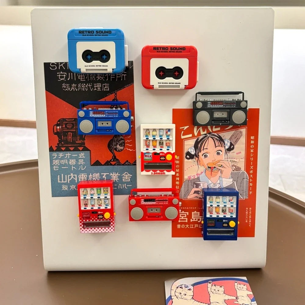 Mini Simulation Model Light Sign Fridge Magnets Dollhouse Vending Machine Magnetic Sticker for Refrigerator DIY Home Decoration