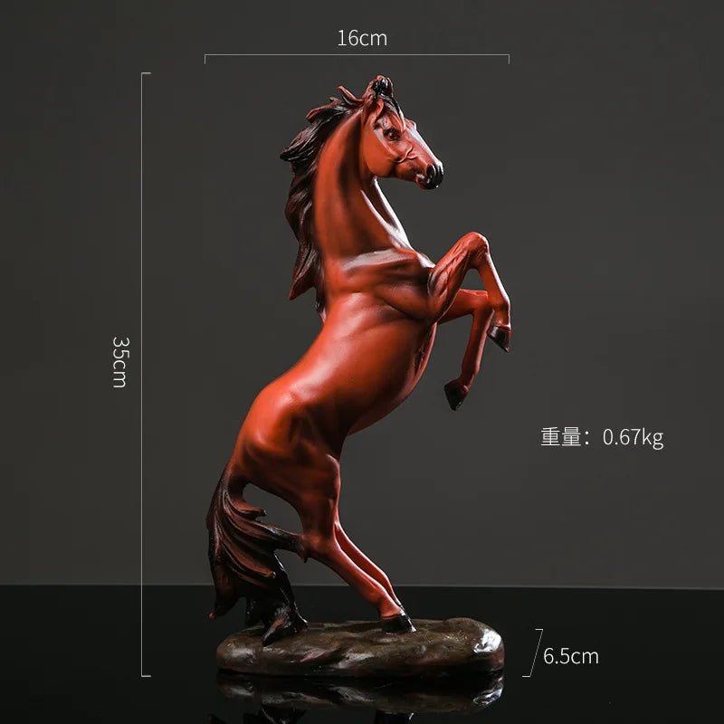 European Style  Horse Sculpture Resin Animal Statue  Decoration Souvenir  Gift  Living Room Office Study Desktop Decoration