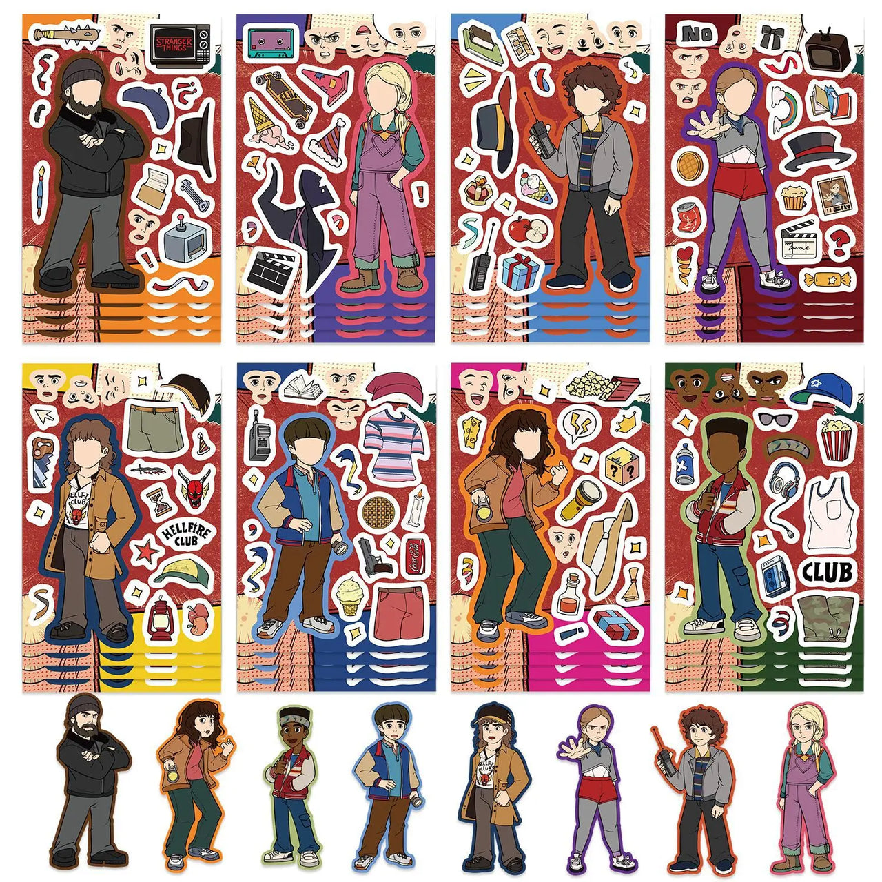 8/16/24PCS American TV Series 5 Cartoon DIY Decoration Phone Notebook Stationery Waterproof Stickers