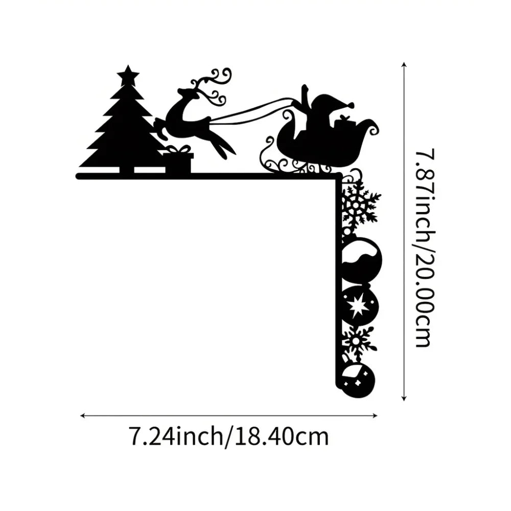 Charming Metal Sleigh Wall Stickers: Ideal for Door Corner Decorations, Christmas Party Decor and Stylish Metal Wall Hanging