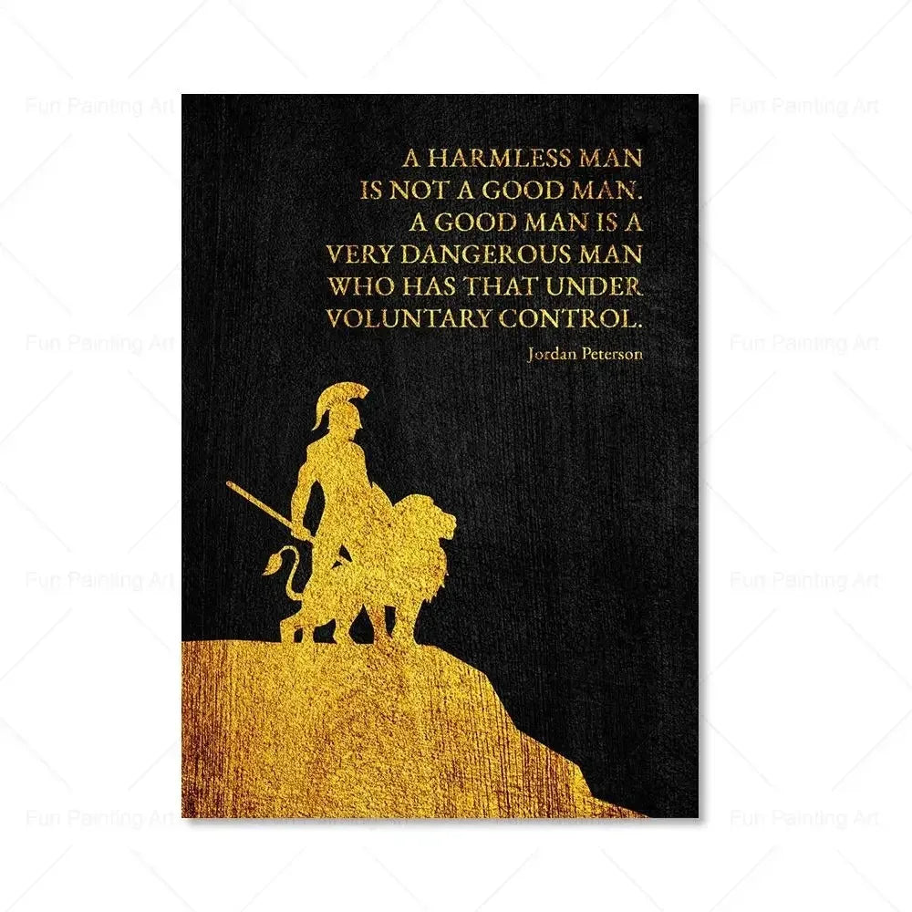 Motivational Quote Art Posters for Wall Black Golden Letters Inspiring Canvas Painting Wall Art Picture Office Living Room Decor