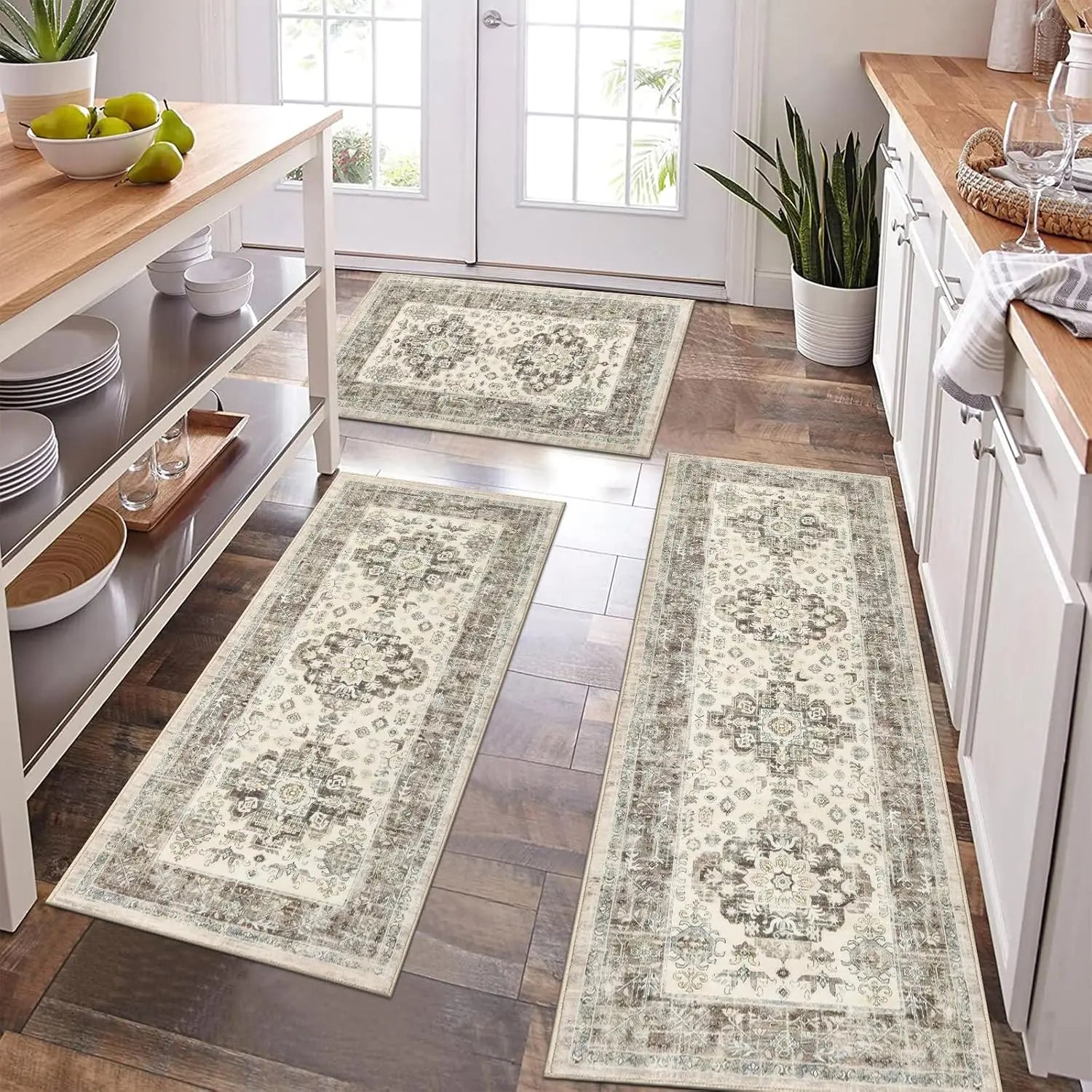 VIKAMA Bohemian Home Decor Carpet, Anti-Dirt And Anti-Slip Kitchen Long Strip Floor Mat, Corridor And Hallway Floor Mat