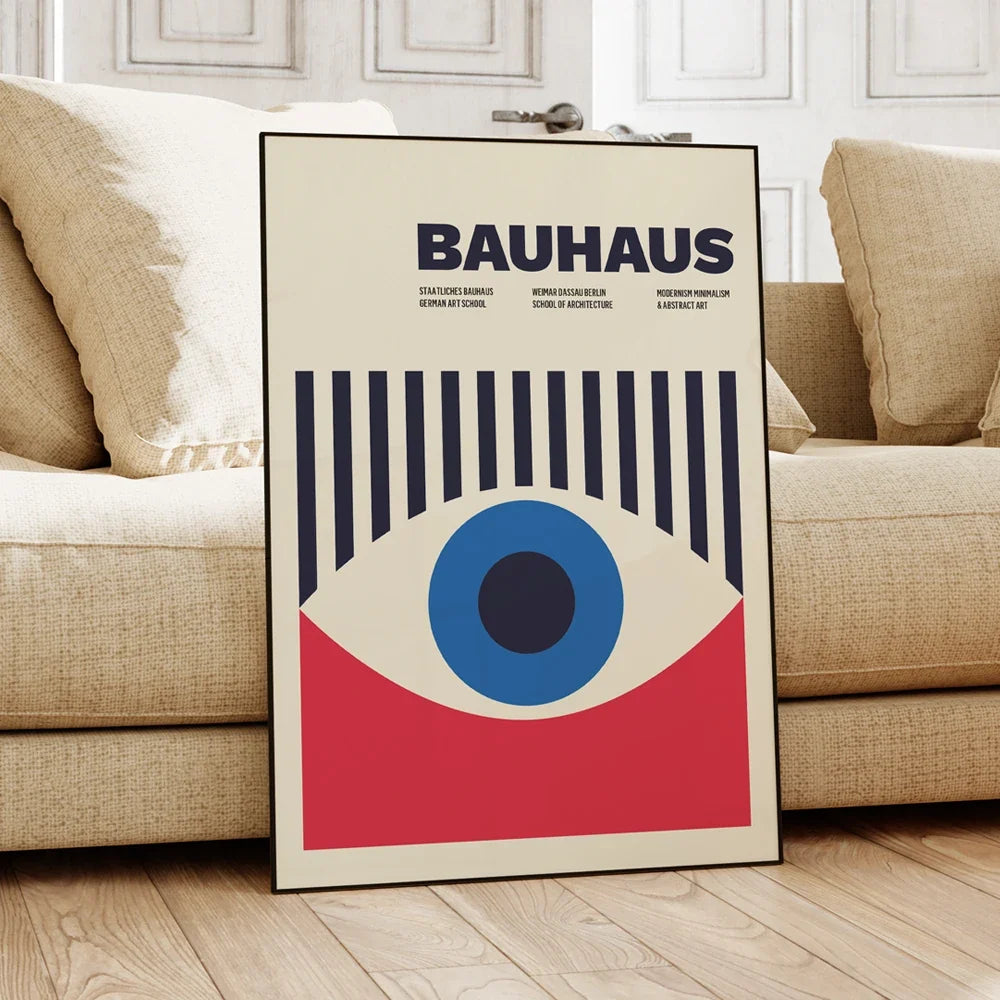 Modern Abstract Geometry Bauhaus Eye Poster Wall Art Aluminum Frame Prints Canvas Painting Poster Living Room Home Decor