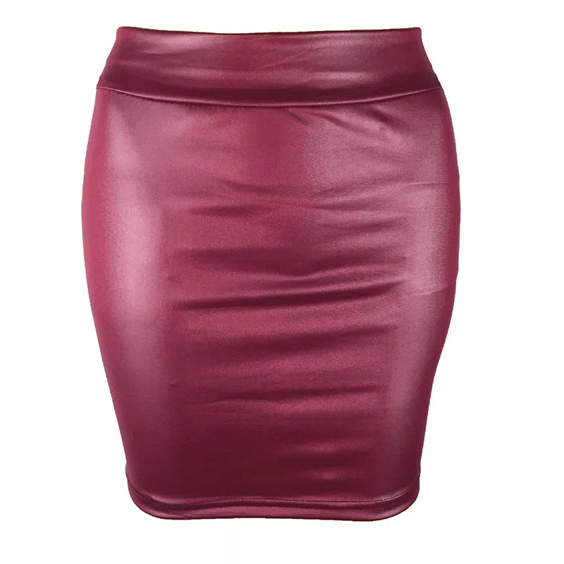 Leather Matte Slim Mini Sexy Fashion PU Hot Short High Waist Skirt Korean Nightclub Streetwear Wholesale Clothes 7ST
