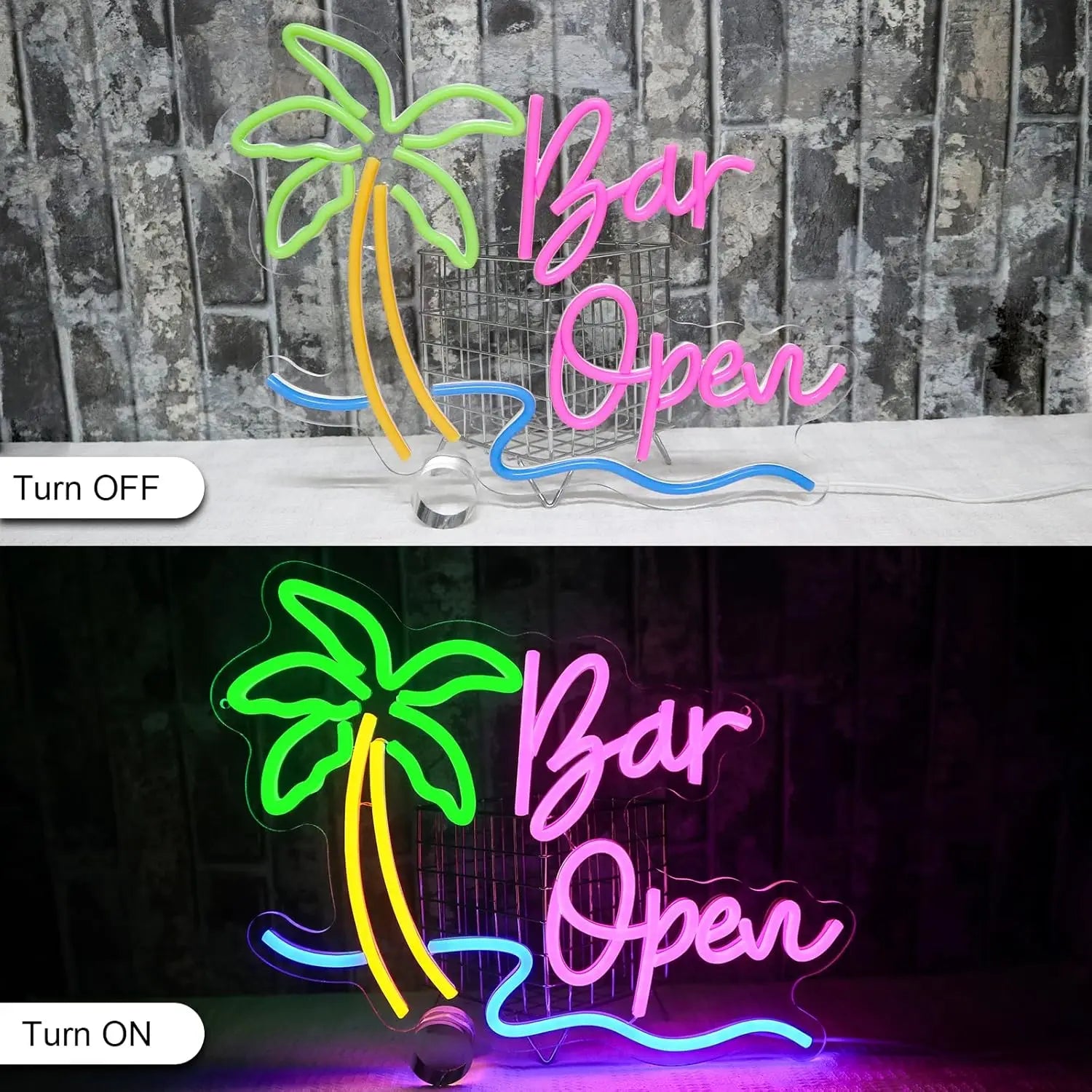 Bar Open Neon Sign LED Neon Light Sign USB Powered for Wall Decor Game Room Man Cave Club Bar Birthday Halloween Party Gifts