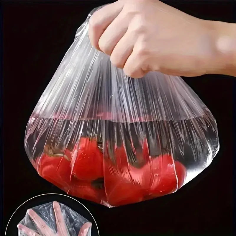 Transparent 100-Pack Reusable Elastic Food Storage Covers Stretchable Plastic Bowl Plate Seal Wrap Unscented Perfect Alternative