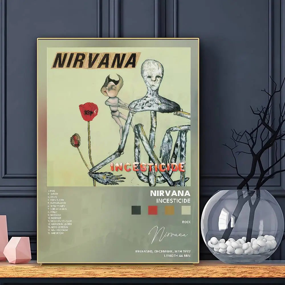 Band N-N-Nir-va-naS Poster HD Art Sticky Wall Waterproof Home Living Room Bar Decoration
