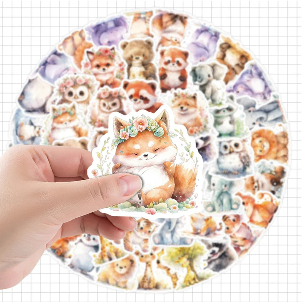 10/30/50pcs Kawaii Cartoon Animal Graffiti Stickers Cute Decals Kids Toys Phone Case Laptop Phone Suitcase Stationery Sticker