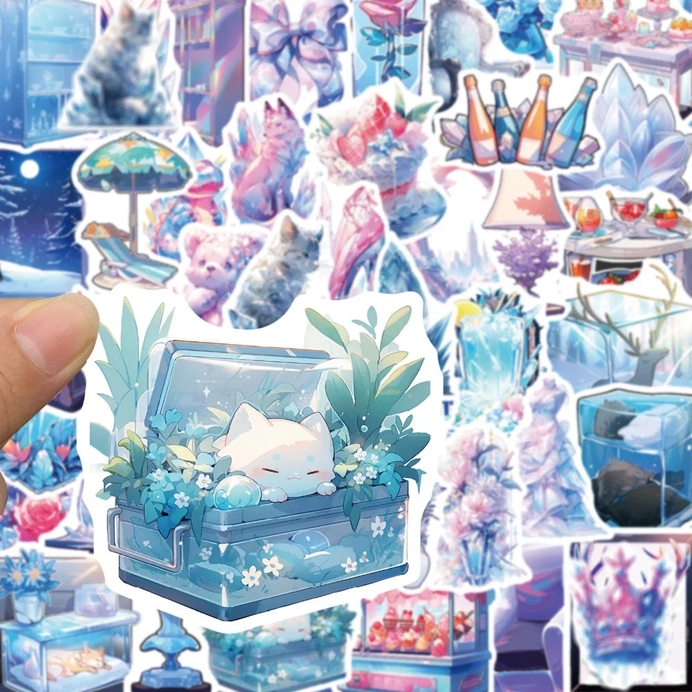 10/30/50PCS Cute Ice World Aesthetic Stickers Cartoon INS Style Decals Laptop Notebook Phone Decoration Graffiti Sticker Kid Toy