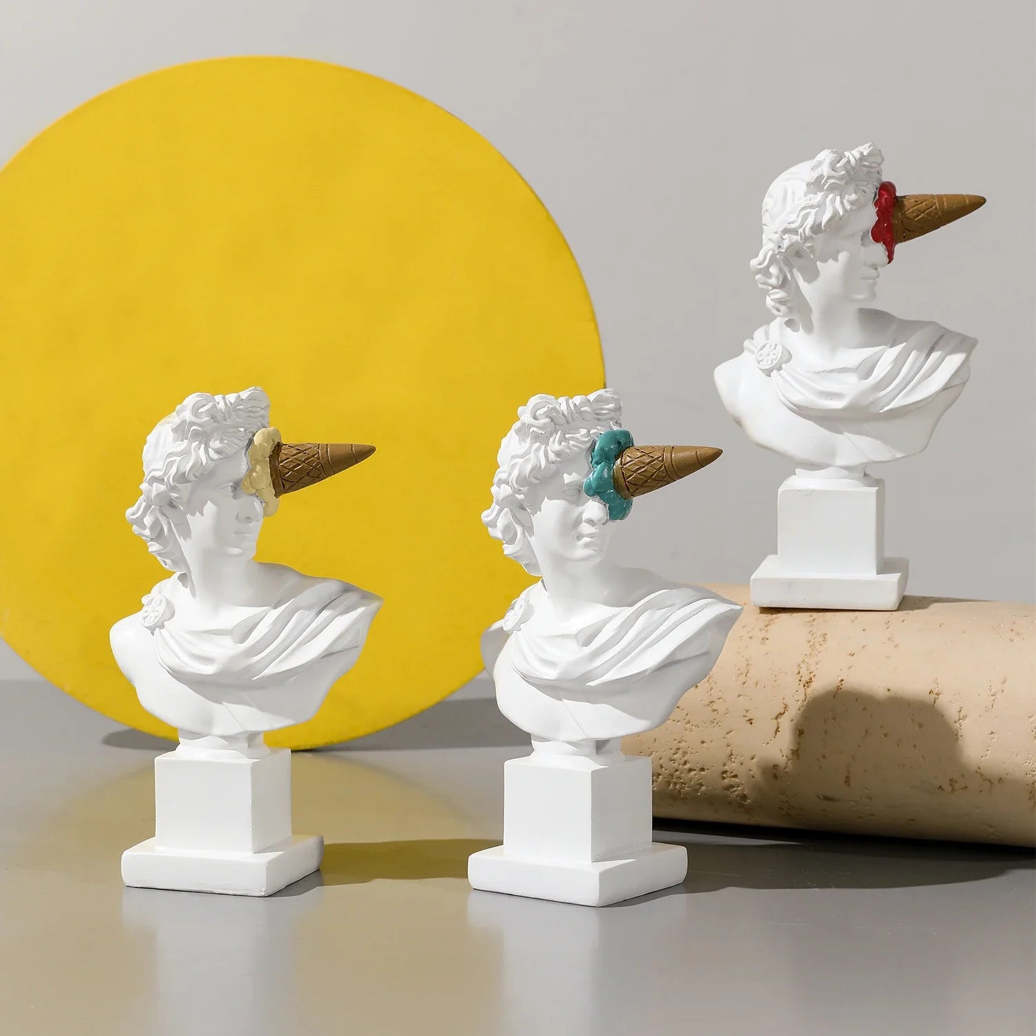 Apollo Sculpture Home Desktop Decor Portrait Resin Bust Creative Ice Cream Apollo Greek Statue For Living Room, Table Decorative