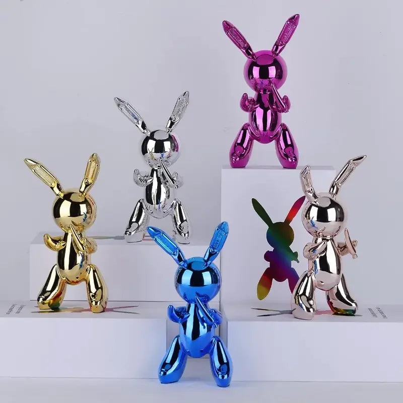 Resin Electroplated Carrot Rabbit Animal Figurine Home Soft Decorations Tabletop Decorations for Living Room And Guests