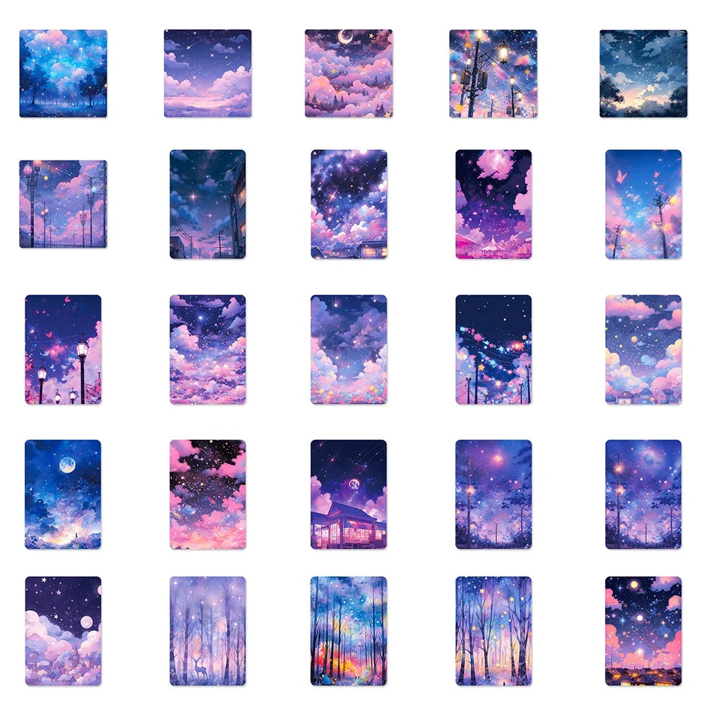 10/30/50pcs Cute INS Style Starry Sky Aesthetic Stickers for Girl Scrapbook Laptop Fridge Suitcase Phone Car Decoration Sticker