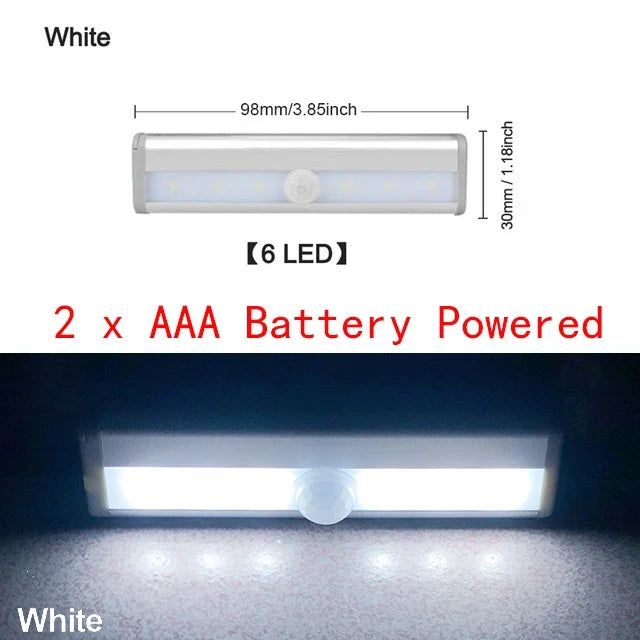 LED Under Cabinet Night Light Motion Sensor Closet Light Kitchen Bedroom Lighting Wall Lamp With Magnetic Strip USB Rechargeable