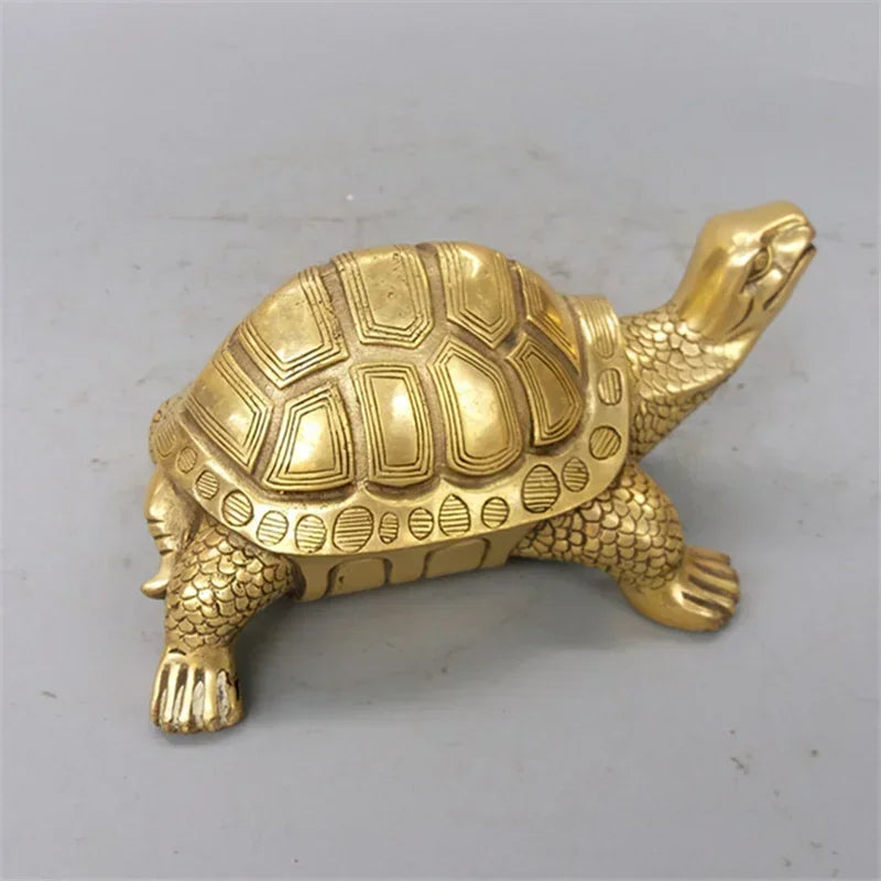 Pure Copper Tortoise Statue Longevity Mascot Animal Sculpture For Home Desk Decoration Ornaments Home Office Study Decorations