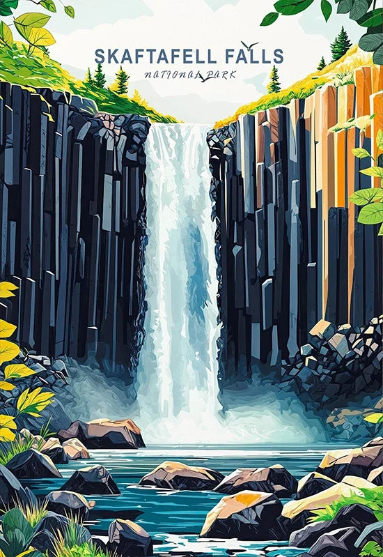ICELAND Traveling Poster Iceland Reykjavík Kirkjufell Skaftafell Falls Landscape Canvas Painting Wall Pictures Traveling Decor