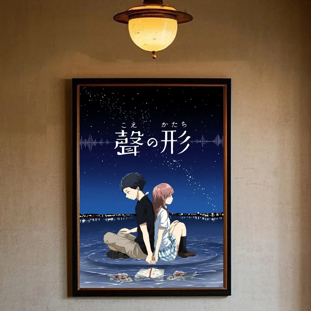 A Silent Voice Movie Poster HD art sticky wall waterproof home living room bedroom bar aesthetic decoration