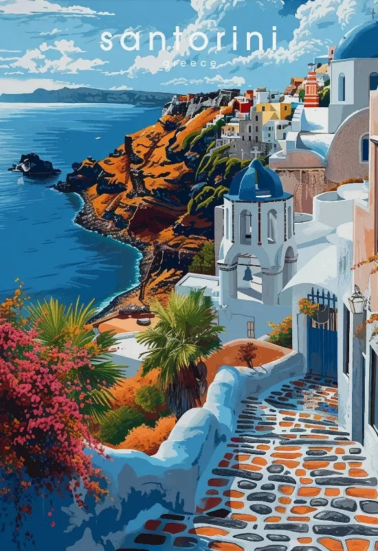 Europe Travel Poster European Natural Landscape Poster Canvas Painting Fjords Northern Lights Cornwall Traveling Wall Decoration