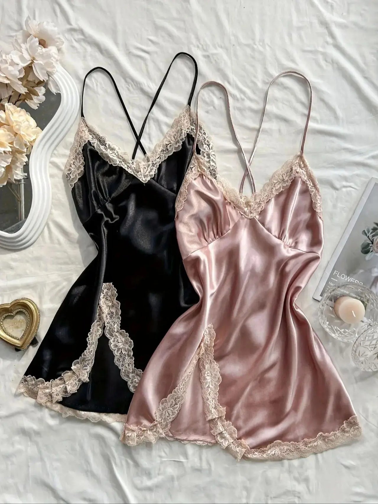 Women's Sexy Nightdress Comfortable Two-Piece Lace Pajama Set for Sleepwear Two-piece