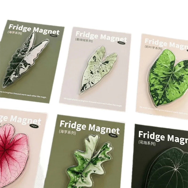 Simulated Plant Mushroom Magnetic Refrigerator Sticker Creative Gift Simulated Leaf Flat Refrigerator Sticker Home Decoration