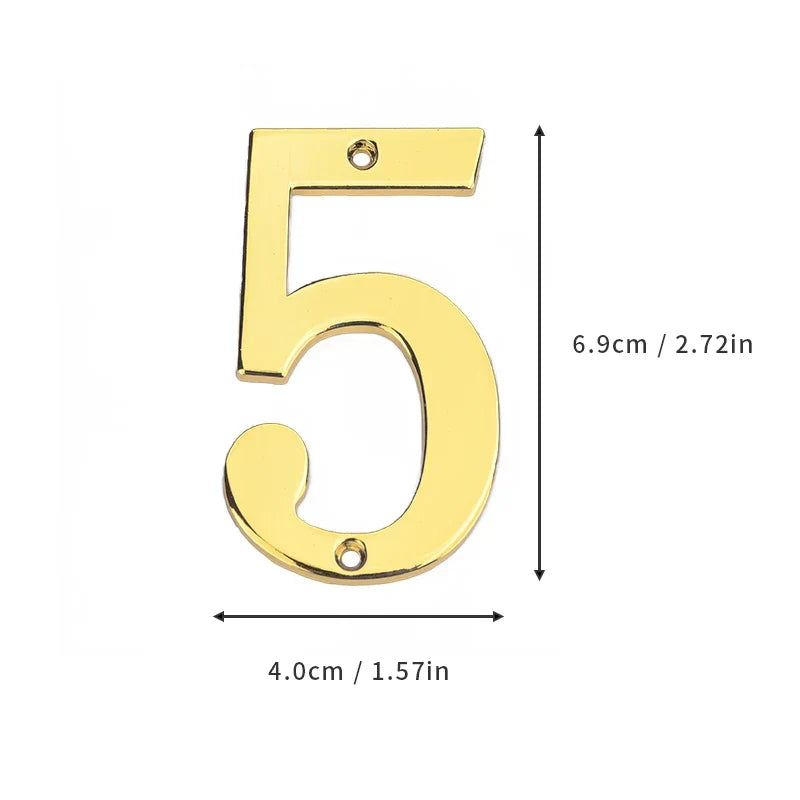 1Pcs 3Inch Metal House Numbers with M2 Screws Solid Zinc Alloy Mailbox Numbers 3D Address Numbers for Outside House Apartment