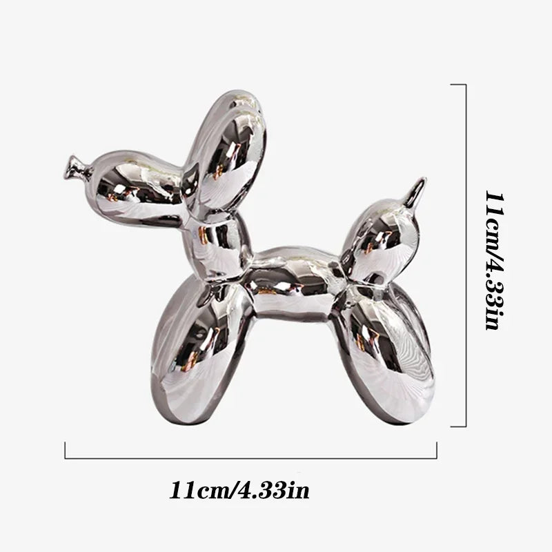 Nordic Ceramic Balloon Dog Abstract Ornament Creative Sculpture Study Room Statue Home Office Accessories Festival Decoration