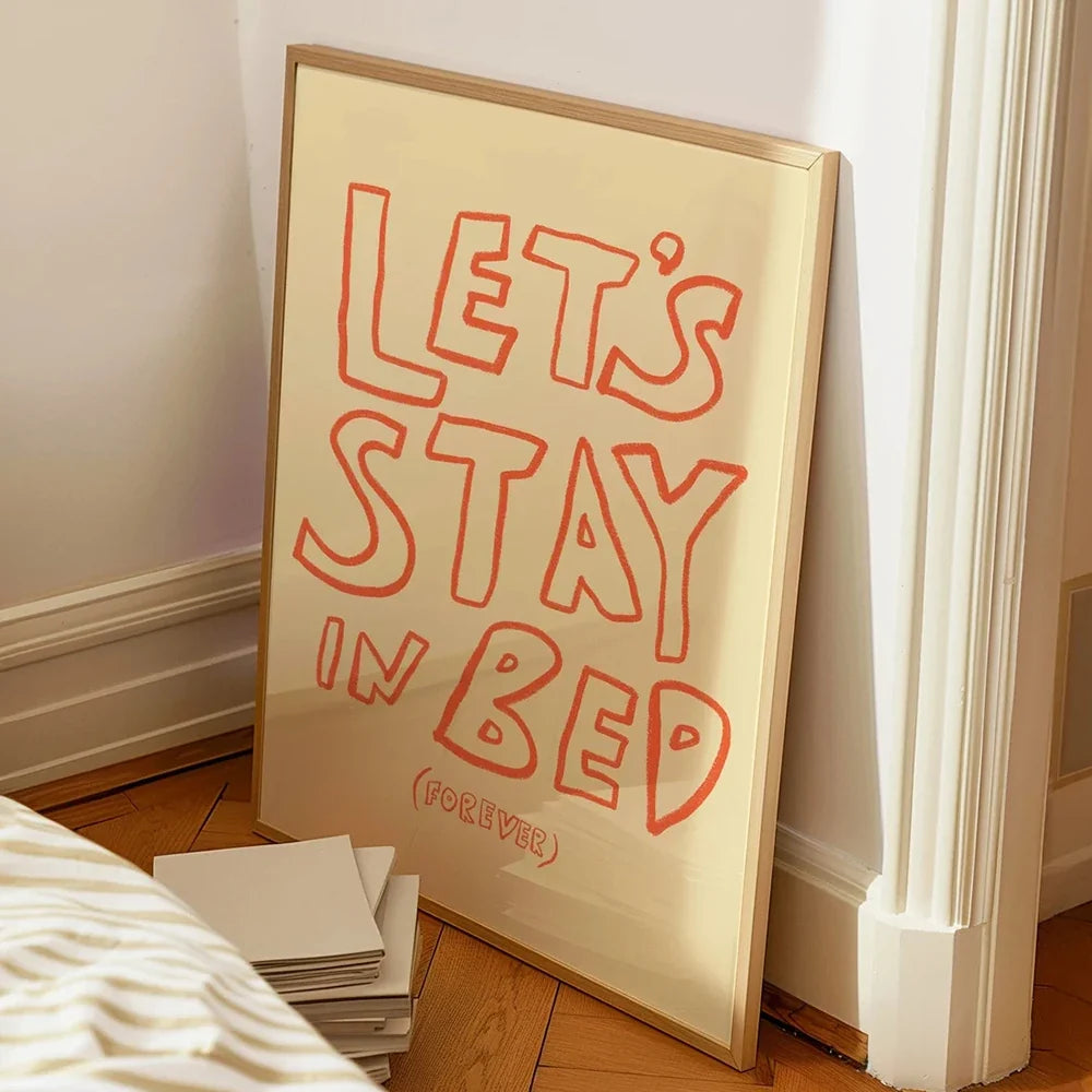 Modern Art Let’s Stay In Bed Wall Decor Trendy Bedroom Poster Living Room Bedroom Home Decor