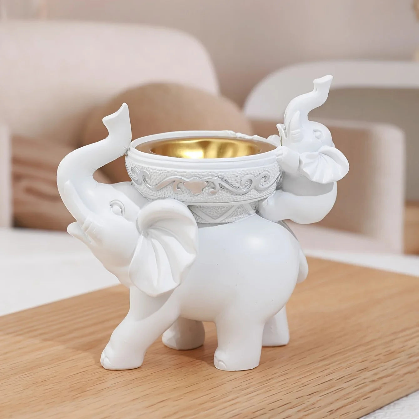Elephant figurine, fun candy tray, key bowl, home décor table, figurine, sundries, containers, accessories, storage box, desk, b