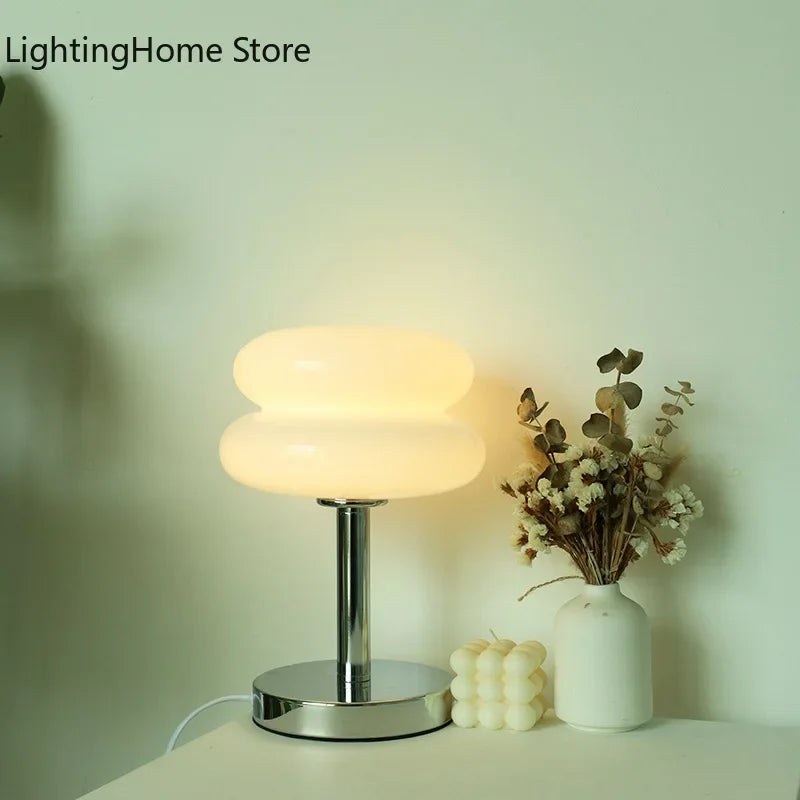 Ins Glass Stained Table Lamp Children's Lamp Bedroom Bedside Atmosphere Lamp Decoration Egg Tart Lamp Drop Shipping Dropshipping
