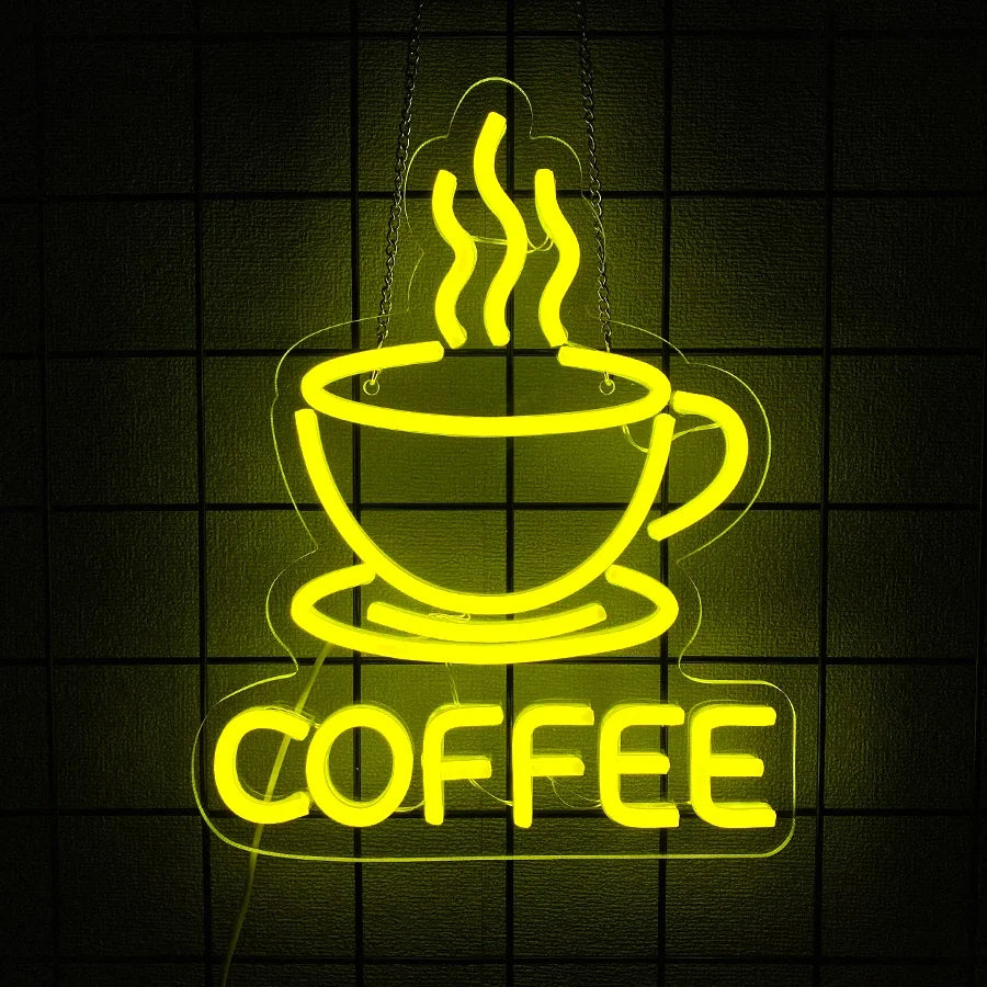 Coffee Led Neon Sign, Coffee Super Bright Sign, Usb Connection Powered, Suitable For Coffee Shop Front Desk Business Art Decor.