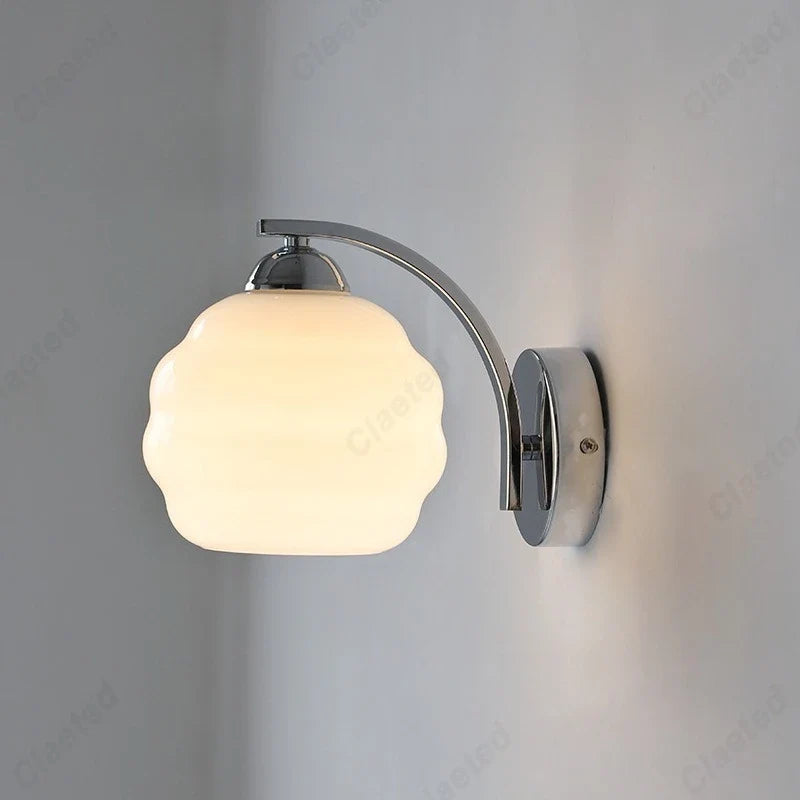European New LED Retro Glass Wall Lamp Living Room Corridor Bedroom Bedside Decorative Lighting E27